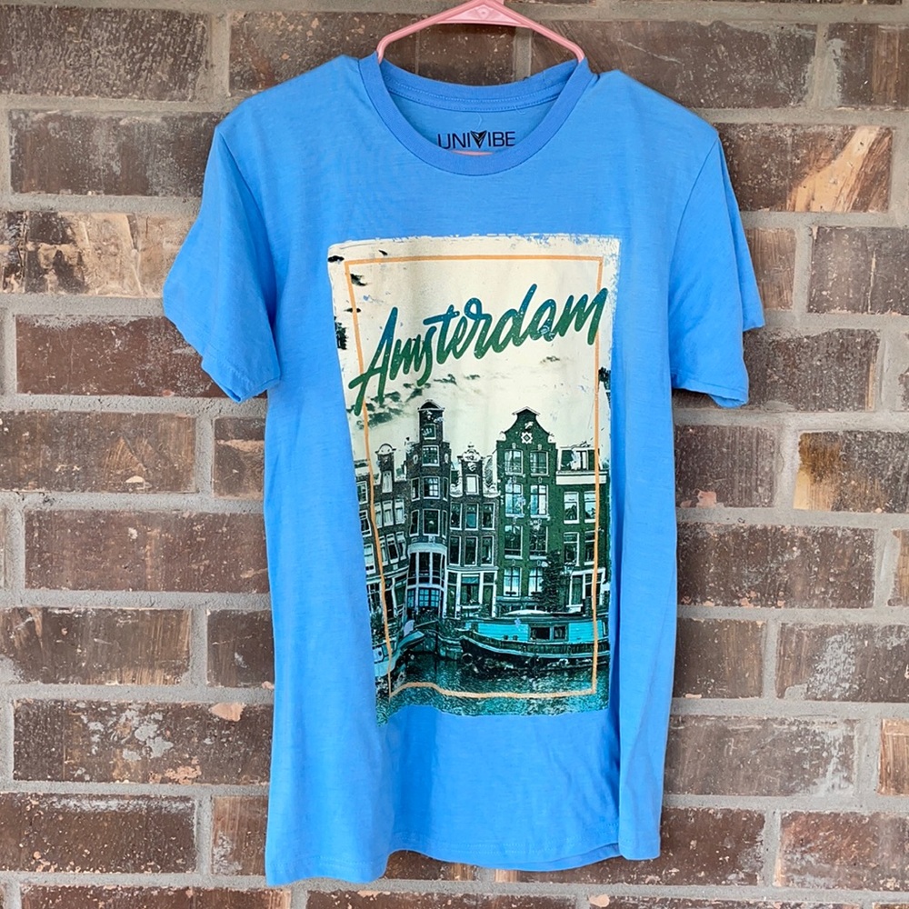 Univibe Light Blue Amsterdam Cityscape  T-Shirt